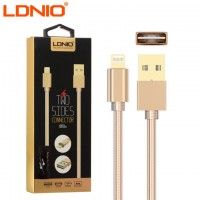 USB кабель LDNIO LS24 lightning 1m золотистый