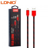 USB кабель LDNIO LS23 lightning 1m красный