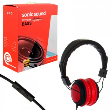 Наушники с микрофоном Sonic Sound E110 красные в Одессе