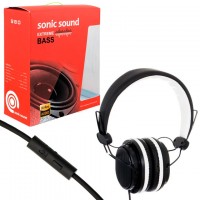 Наушники с микрофоном Sonic Sound E288 черно-белые