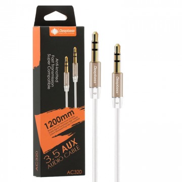 AUX кабель Deepbass AC320 3.5mm 1.2м белый в Одессе