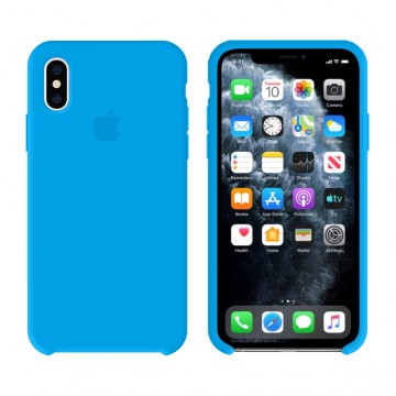 Чехол Silicone Case Original iPhone X, XS № 3 (Deep Lake Blue) (N03) в Одессе