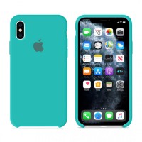 Чехол Silicone Case Original iPhone X, XS №21 (Ice sea blue) (N21)