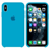 Чехол Silicone Case Original iPhone X, XS №24 (Azure blue) (N24)