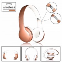 Bluetooth наушники с микрофоном P23 золотистые