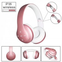 Bluetooth наушники с микрофоном P35 розовые