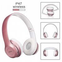 Bluetooth наушники с микрофоном P47 розовые