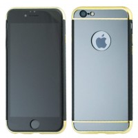 Чехол-накладка Mirror Apple iPhone 6 черно-золотистый