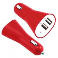 Автомобильное зарядное устройство Long 2USB 2.1A red