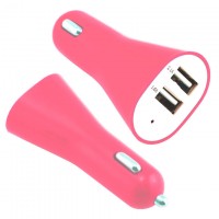 Автомобильное зарядное устройство Long 2USB 2.1A pink