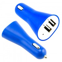 Автомобильное зарядное устройство Long 2USB 2.1A blue