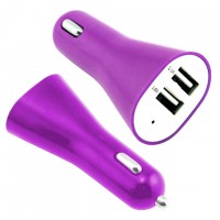 Автомобильное зарядное устройство Long 2USB 2.1A purple