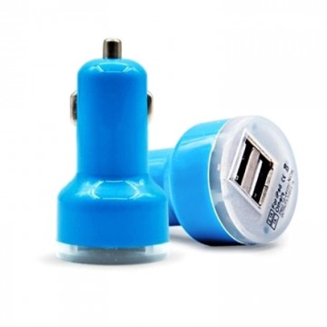 Автомобильное зарядное устройство Short 2USB 2.1A sky blue в Одессе