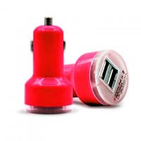 Автомобильное зарядное устройство Short 2USB 2.1A red