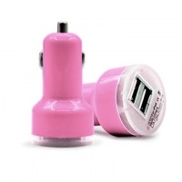 Автомобильное зарядное устройство Short 2USB 2.1A pink