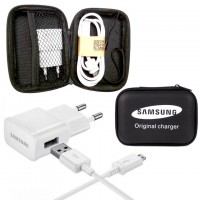 Сетевое зарядное устройство Samsung ETA-U90EWE 2in1 в чехле 1USB 2.0A micro-USB white