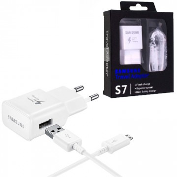 Сетевое зарядное устройство Samsung S7 Fast charger 9V-1.67A 5V-2.0A micro-USB white (картон) в Одессе