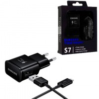 Сетевое зарядное устройство Samsung S7 Fast charger 9V-1.67A 5V-2.0A micro-USB black (картон)