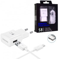 Сетевое зарядное устройство Samsung S8 Fast charger 9V-1.67A 5V-2.0A Type-C white (картон)