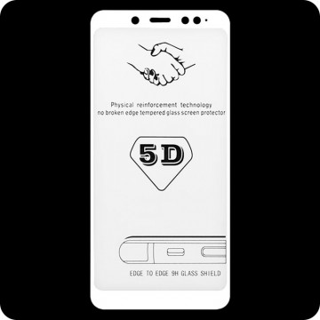Защитное стекло 5D Xiaomi Redmi Note 5 Pro white тех.пакет в Одессе