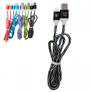 Кабель USB - Lightning (тканевая оплетка) 1m черный в Одессе