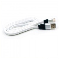 Кабель USB - Type-c (плоский шнур) 1m белый