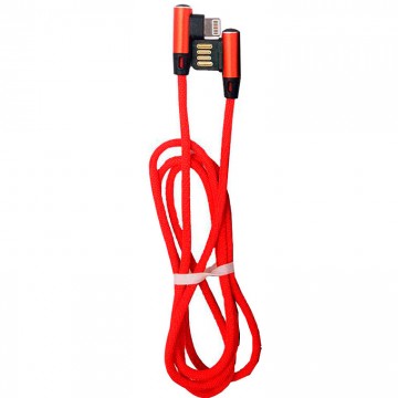 Кабель USB - Lightning (тканевый боковой) двусторонний 1m красный в Одессе