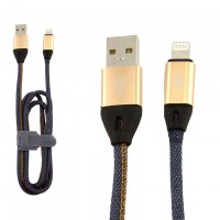 Кабель USB - Lightning (JEANS) 1m золотистый