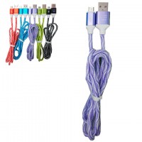 Кабель USB - Micro (тканевая оплетка) 1m фиолетовый