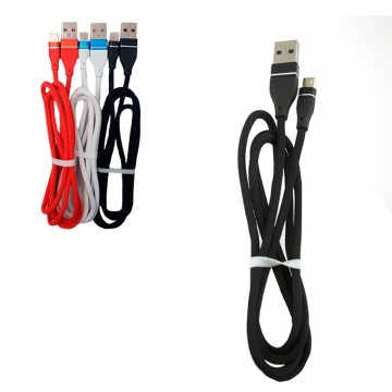 Кабель USB - Type-C (ткань однотонный) 1m черный в Одессе