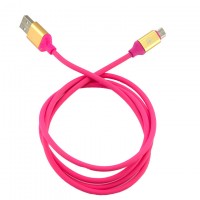 Кабель USB - Micro (силикон однотонный) 1.2m розовый