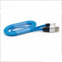 Кабель USB - Micro (плоский шнур) 1m синий