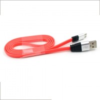 Кабель USB - Micro (плоский шнур) 1m красный