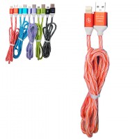 Кабель USB - Lightning (тканевая оплетка) 1m красный
