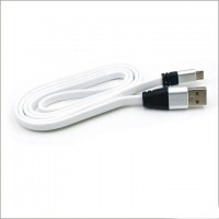 Кабель USB - Micro (плоский шнур) 1m белый