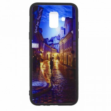 Чехол накладка Glass Case New Samsung A6 2018 A600 переулок в Одессе