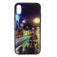 Чехол накладка Glass Case New Apple iPhone X, XS дорога