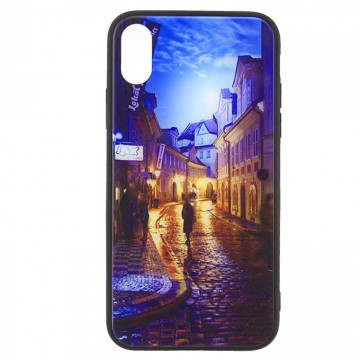 Чехол накладка Glass Case New Apple iPhone X, XS переулок в Одессе