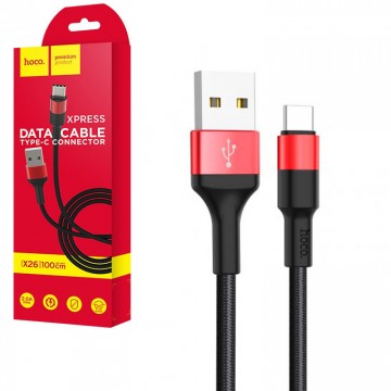 USB кабель Hoco X26 Xpress Type-C 1m черно-красный в Одессе