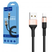 USB кабель Hoco X26 Xpress lightning 1m черно-золотистый