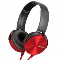 Наушники с микрофоном Sony MDR-XB450 красные