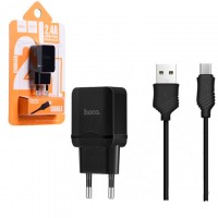 Сетевое зарядное устройство Hoco C22A 1USB 2.4A micro-USB black