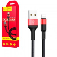 USB кабель Hoco X26 Xpress lightning 1m черно-красный