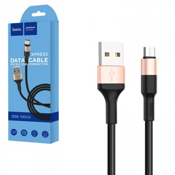 USB кабель Hoco X26 Xpress micro USB 1m черно-золотистый в Одессе