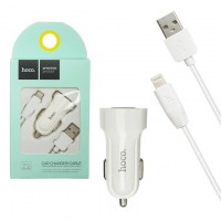 Автомобильное зарядное устройство Hoco Z2 1USB 1.5A Lightning white