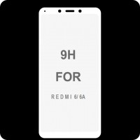 Защитное стекло 5D Xiaomi Redmi 6, 6A white тех.пакет