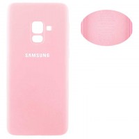Чехол Silicone Cover Full Samsung A8 Plus 2018 A730 розовый