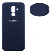 Чехол Silicone Cover Full Samsung J8 2018 J810 синий