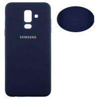 Чехол Silicone Cover Full Samsung A6 Plus 2018 A605 синий