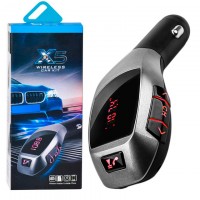 FM модулятор трансмиттер Bluetooth X5 (part-II) черно-серебристый